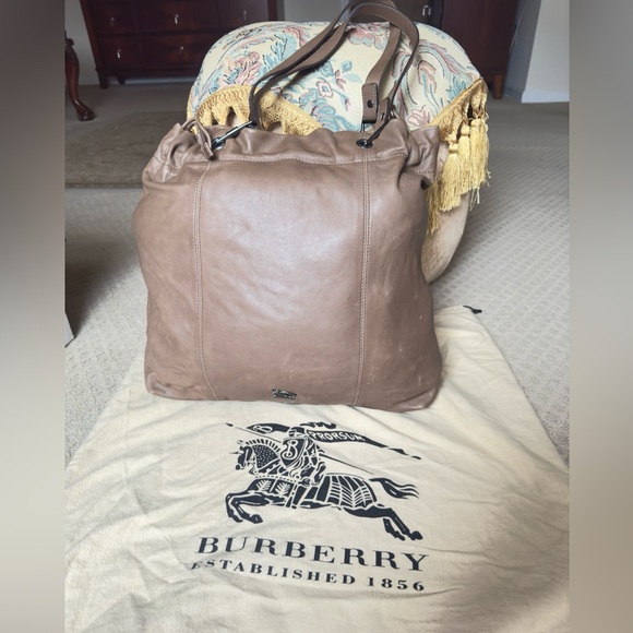 Burberry Brown Leather Tote Bag - Picture 1 of 14